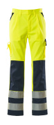 07179-470-171 Byxor med knäfickor - hi-vis gul/marin