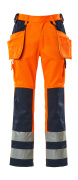 09131-860-141 Byxor med hängfickor - hi-vis orange/marin
