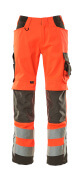 15579-860-14010 Byxor med knäfickor - hi-vis orange/mörk marin