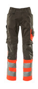 15679-860-01014 Byxor med knäfickor - mörk marin/hi-vis orange
