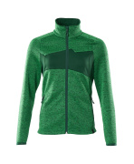 18155-951-33303 Stickad tröja med blixtlås - gräsgrön/grön