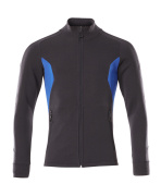 18484-962-01091 Sweatshirt med blixtlås - mörk marin/azurblå