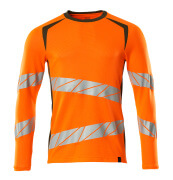 19081-771-1433 T-shirt, långärmad - hi-vis orange/mossgrön