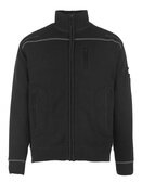 50530-835-09 Stickad tröja med blixtlås - svart