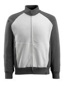 50565-963-0618 Sweatshirt med blixtlås - vit/mörk antracit